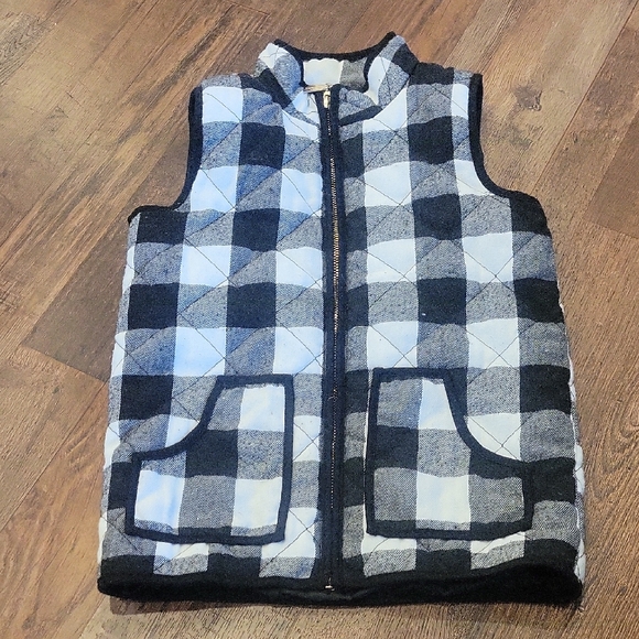 Kids Checkered Vest - Black and White - Picture 1 of 3
